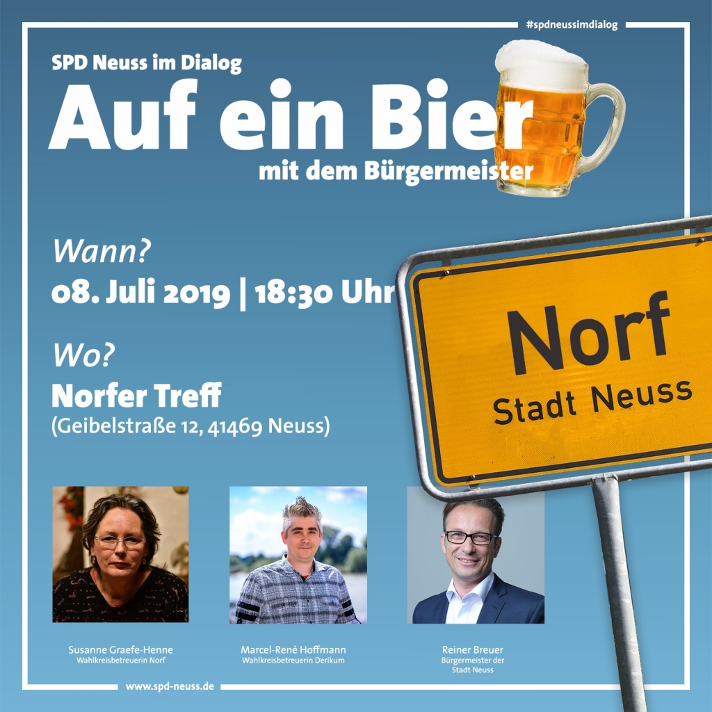 Auf ein Bier mit dem Bürgermeister in Norf