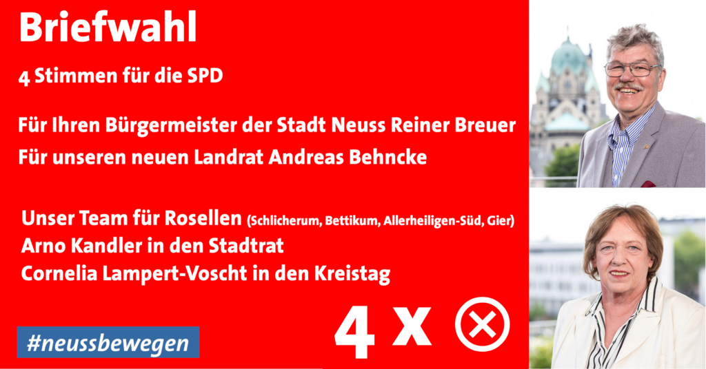 Briefwahl in Rosellen - 4x SPD wählen