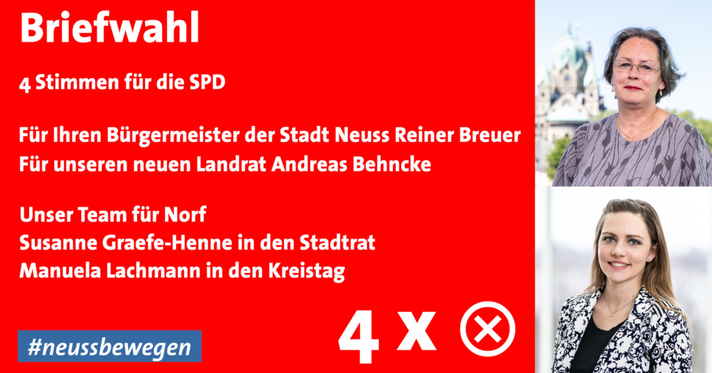 Briefwahl 4x SPD für Norf