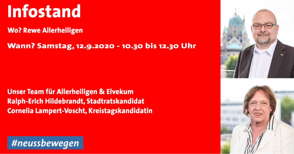 Infostand am 12.9.2020 vor dem REWE Allerheiligen